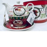 Ceainic cu ceasca Santa Claus, Portelan, 270 ml