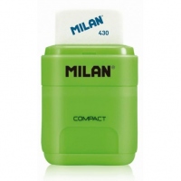 Ascutitoare cu radiera Compact Fluo MILAN, verde