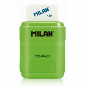 Ascutitoare cu radiera Compact Fluo MILAN, verde
