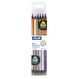 Creion color 6 bicolor fluo-metal MILAN