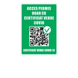 Indicator Acces cu Certificat Verde Covid, format A5