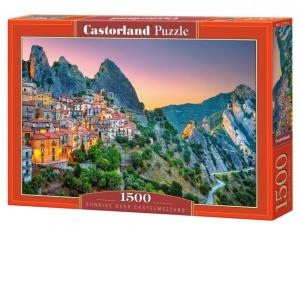 Puzzle 1500 piese Sunrise over Castelmezzano