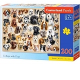 Puzzle 200 piese Collage with Dogs