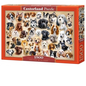 Puzzle 1500 piese Collage with Dogs