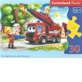 Puzzle 30 piese Firefighters to the Rescue