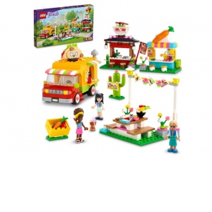 LEGO Friends - Piata cu mancare stradala 41701, 592 piese