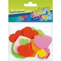 Set creativ - Aplicatii inimioare textile colorate