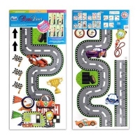 Sticker pentru perete Traseu Rally cu vehicule