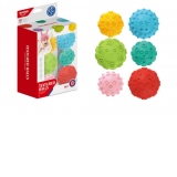 Set 6 mingi soft cu texturi si culori diferite