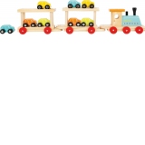 Tren de jucarie din lemn cu vagoane pentru copii