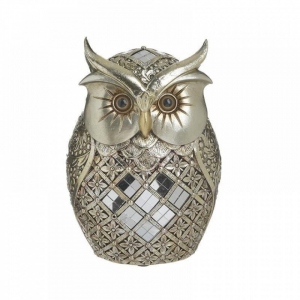 Statueta Silver Owl, Rasina, 12x9x18