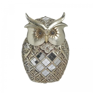 Statueta Silver Owl, Rasina, 11x8x16