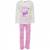Pijamale pentru fete cu imprimeu Peppa Pig - Galaxy din bumbac organic, galben/roz, 4 ani