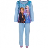 Pijamale pentru fete cu imprimeu Frozen Elsa & Anna din bumbac organic, albastru, 4 ani