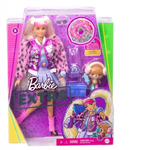 Papusa Barbie extra style blonda cu codite