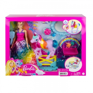 Papusa Barbie - Set de joaca cu unicorn
