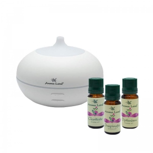 Set aromaterapie Momente de Fericire, Aroma Difuzor Confort + 3 uleiuri parfumate, Aroma Land, 10 ml