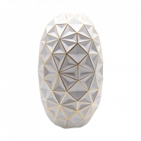 Vaza decorativa Golden Geometry, Charisma, Sticla, D13x34