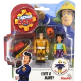 Pompierul Sam - Set figurine Elvis si Mandy cu accesorii