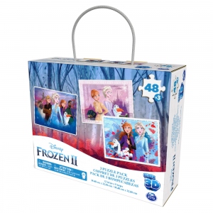 Set 3 puzzle-uri 3D cu 48 piese - Frozen2