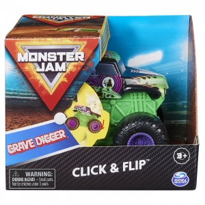 Monster Jam - Grave Digger seria Click Flip cu scara 1:43