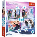 Puzzle Trefl 4in1 Frozen, Magia din padure