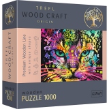 Puzzle Trefl din lemn 1000 piese Pisicuta colorata