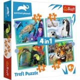 Puzzle Trefl 4in1 Animal Planet - Misterioasa lume a animalelor