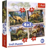 Puzzle Trefl 4in1 Dinozauri interesanti