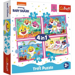 Puzzle Trefl 4in1 Familia Shark