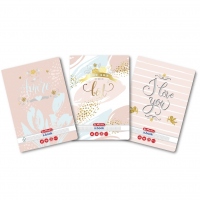 Caiet A5 48 file, patratele, motiv Be Mine