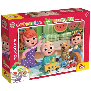 Puzzle de colorat maxi - O zi insorita cu Cocomelon (24 piese)