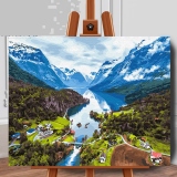Set pictura pe numere (panza) Alpii 40x50 cm