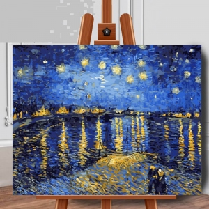 Set pictura pe numere (panza) Noapte instelata peste Rhone Van Gogh40x50 cm