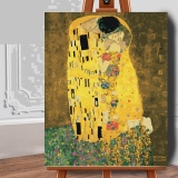 Set pictura pe numere (panza) "Sarutul" - Gustav Klimt 50x40 cm