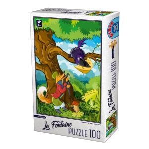 Puzzle 100 Piese La Fontaine - Vulpea si Corbul