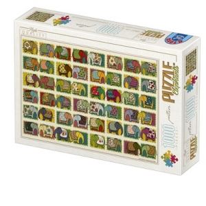 Puzzle 1000 piese Pattern Elephants / Elefanti