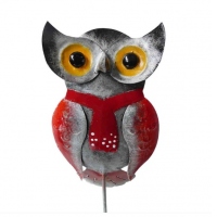 Decoratiune metalica gradina Bufnita cu tija 51 cm, model 3