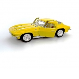 Masinuta diecast Chevrolet Corvette Sting Ray 1963, model galben