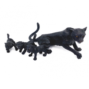 Pantera neagra cu pui set 4 figurine