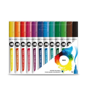 Marker Profesional Aqua Color Brush Basic Set 1 (12 piese)