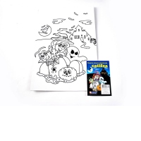 Plansa de colorat cu insertie din catifea A3, Halloween