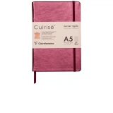 Notebook cu coperta tare din piele Cuirise, A5, Clairefontaine, Cherry