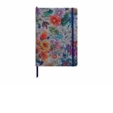 Notebook coperta tare piele, A5, 144 pagini, Clairefontaine Celeste, Multicolored flowers