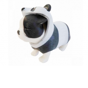 Mini figurina, Dress Your Puppy, Buldog francez in costum de panda, S1