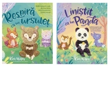Pachet Mindfulness pentru copii (2 carti): 1. Respira ca un ursulet; 2. Linistit ca un Panda