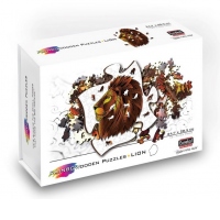 Puzzle din lemn multicolorat - Leu, 121 piese