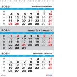 Calendar 2024 de perete, A3 triptic lucios