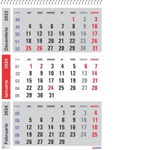 Vezi detalii pentru Calendar 2024 de perete, A3 lucios modern