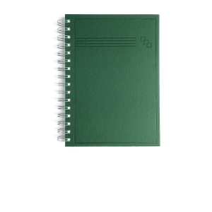 Agenda A5 Nedatata cu Spira, 200 file/400 pagini, culoare verde